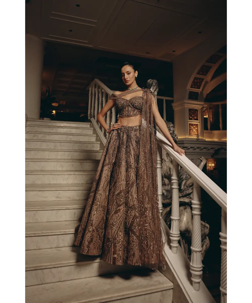 ADAARA COUTURE - Celestial Geometry Top And Skirt